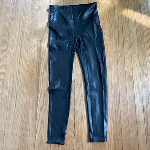 NEW Spanx Black Faux Leather Pull On Leggings